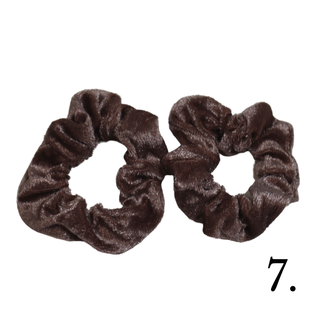 Brown Tone Velvet Poofs Collection
