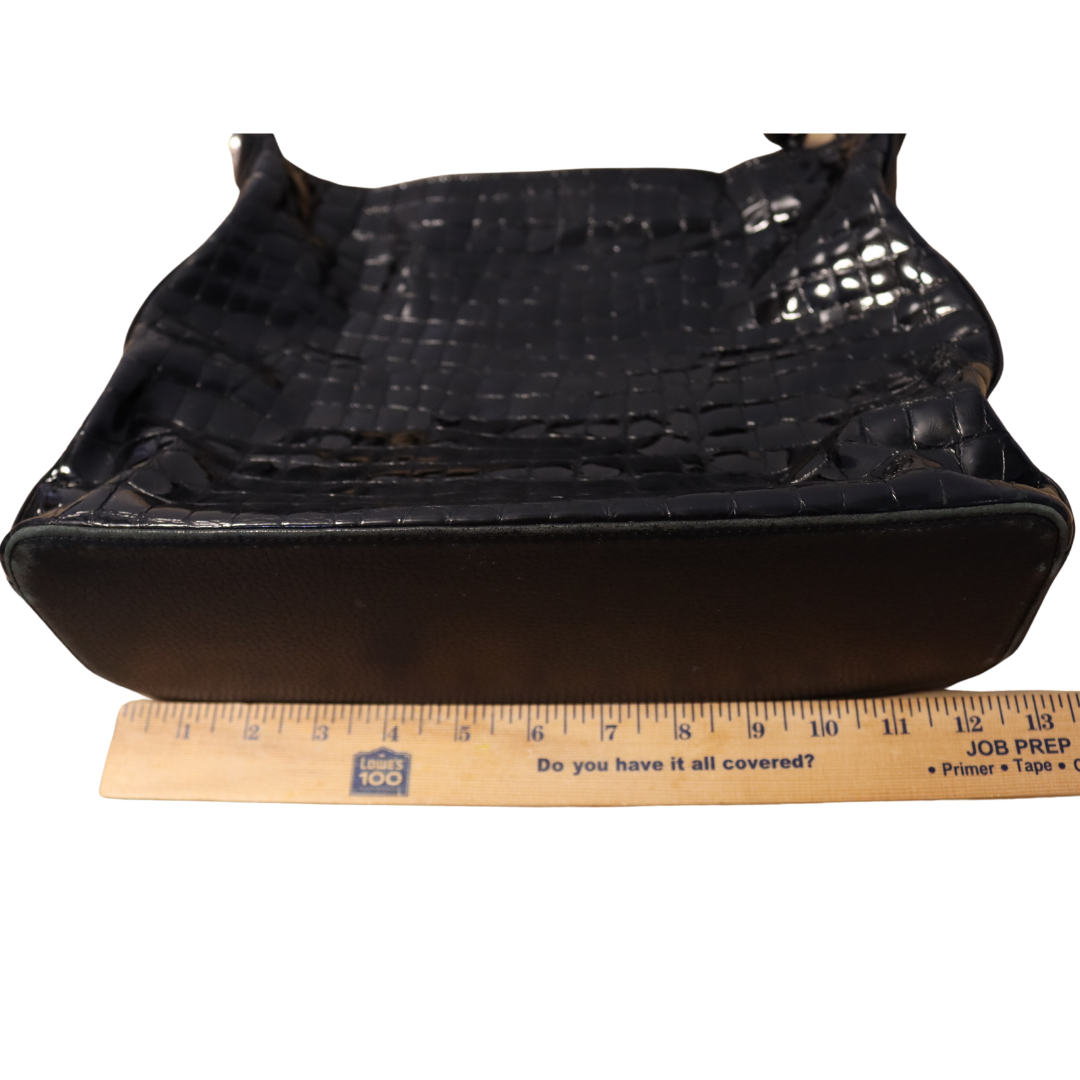 Brighton Patent Croc Leather Shoulder Handbag