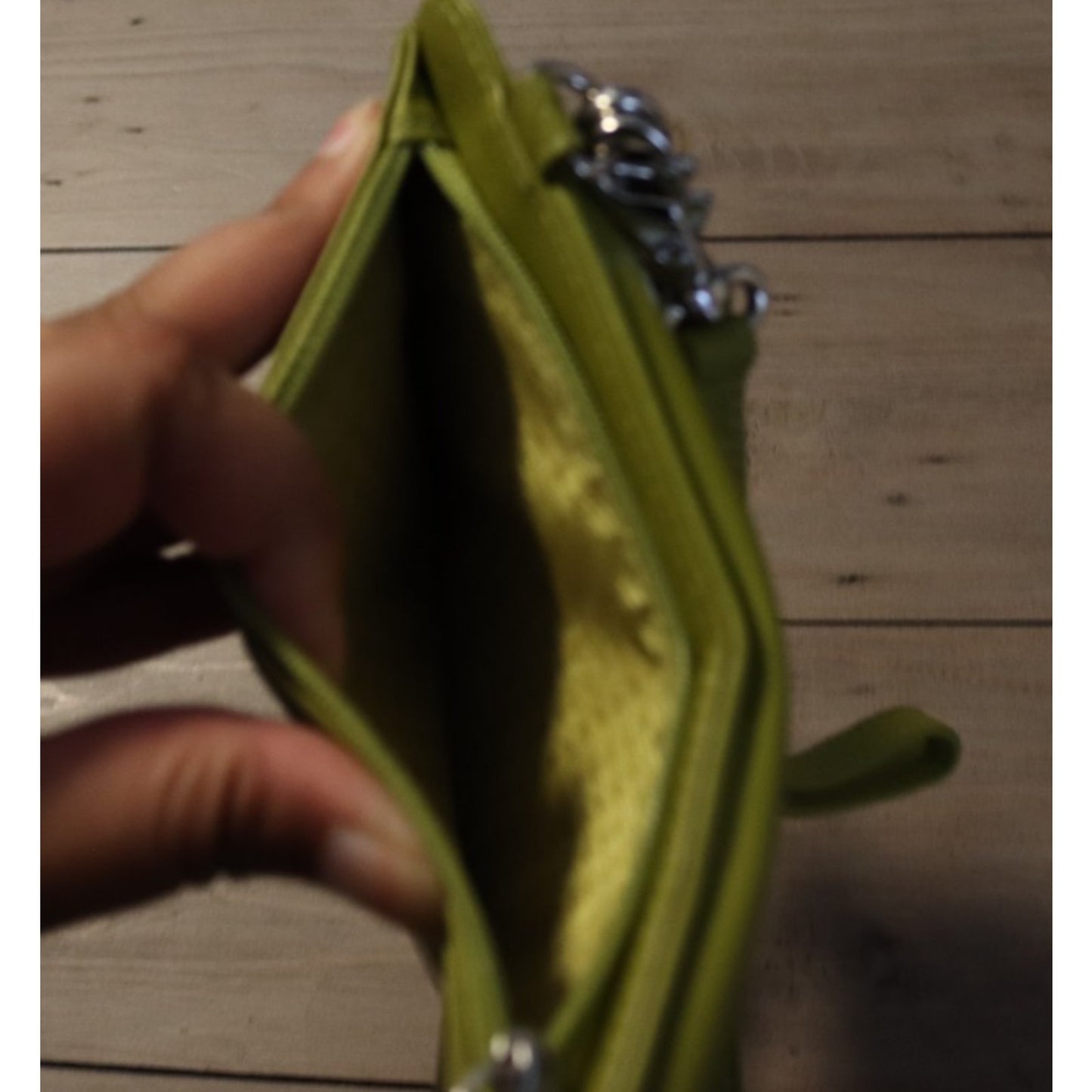 Green Leather Crossbody Wallet Detachable REID