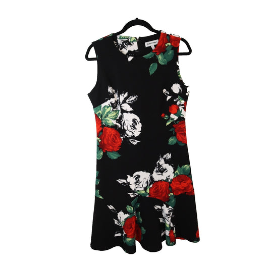 Shelby and Palmer Black Floral Dress Size 8 Short Sleeveless