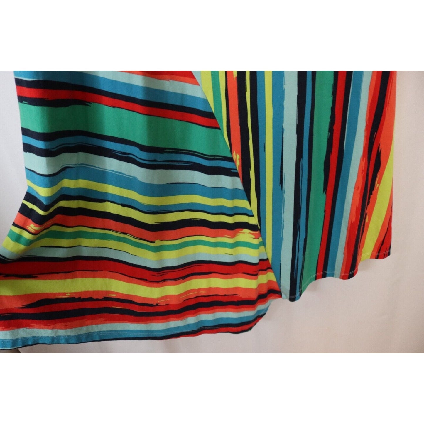 Soft Surrounding Large Multicolor Dress A-Line V Bottom Short Sleeve