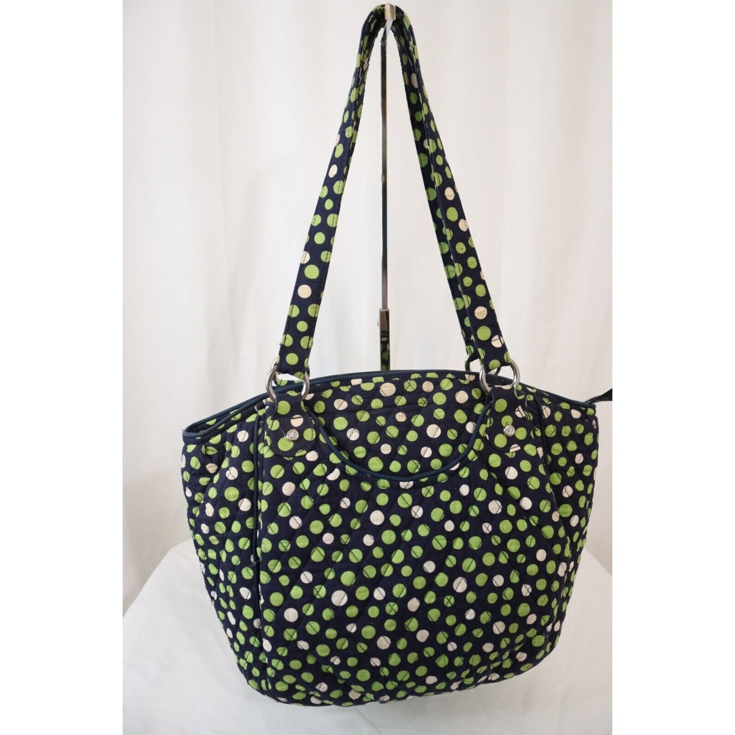 Vera Bradley Blue with Green/White Polka Dot Purse Shoulder Bag