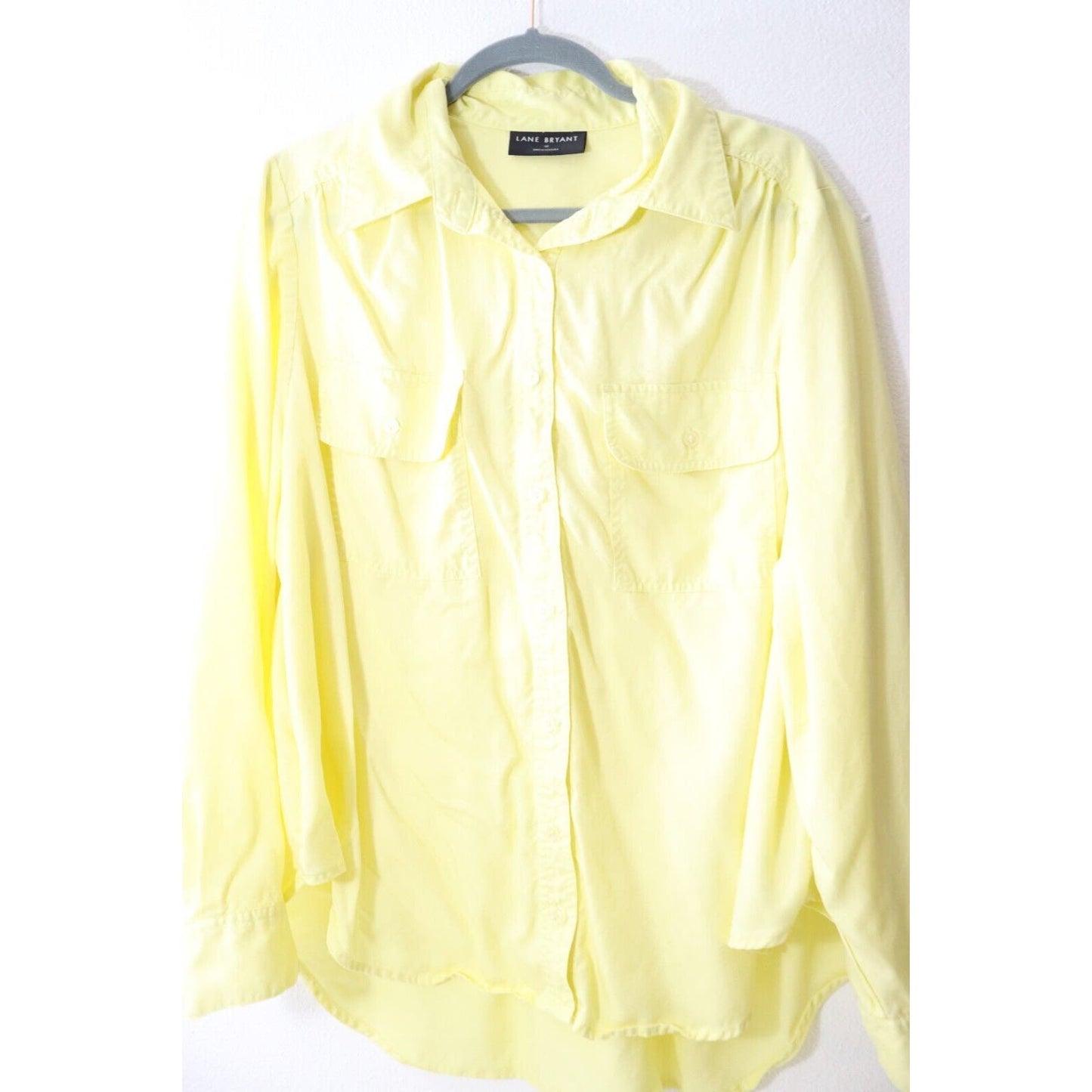 Lane Bryant Yellow Button Down Long Sleeve Top Size 20