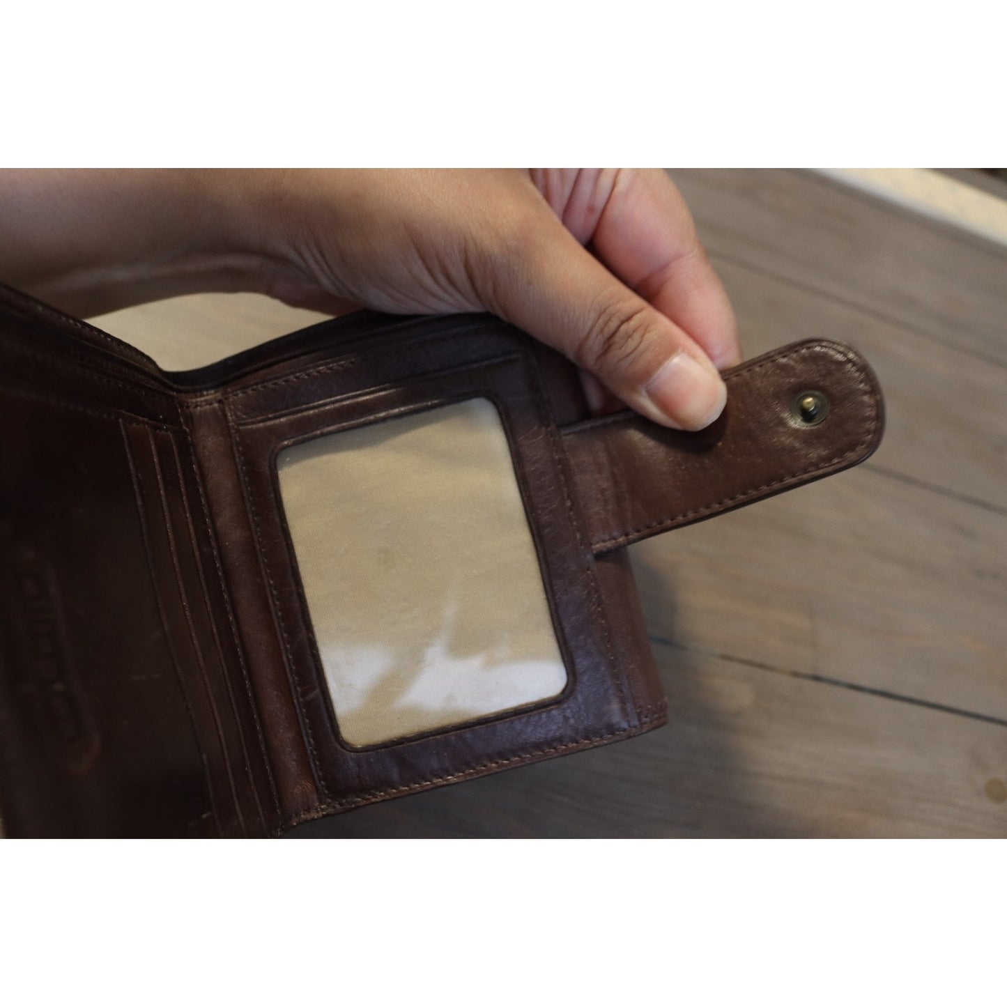 Ellington Leather Two Tone Wallet Pink and Brown