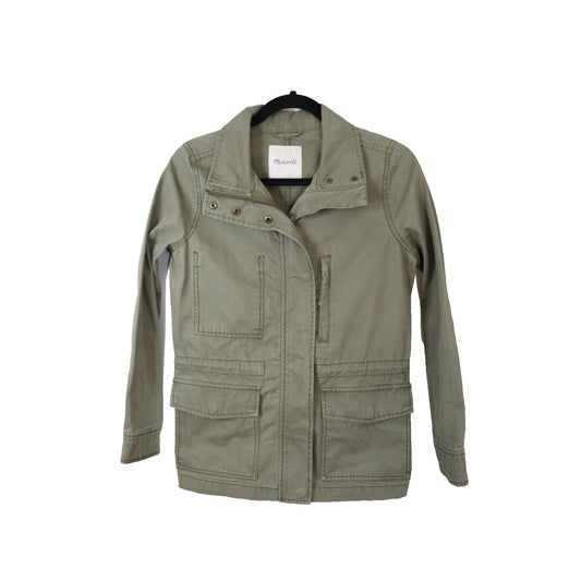 Madewell Utility Cargo Jacket Women's XS Passage Olive Green Long Sleeve