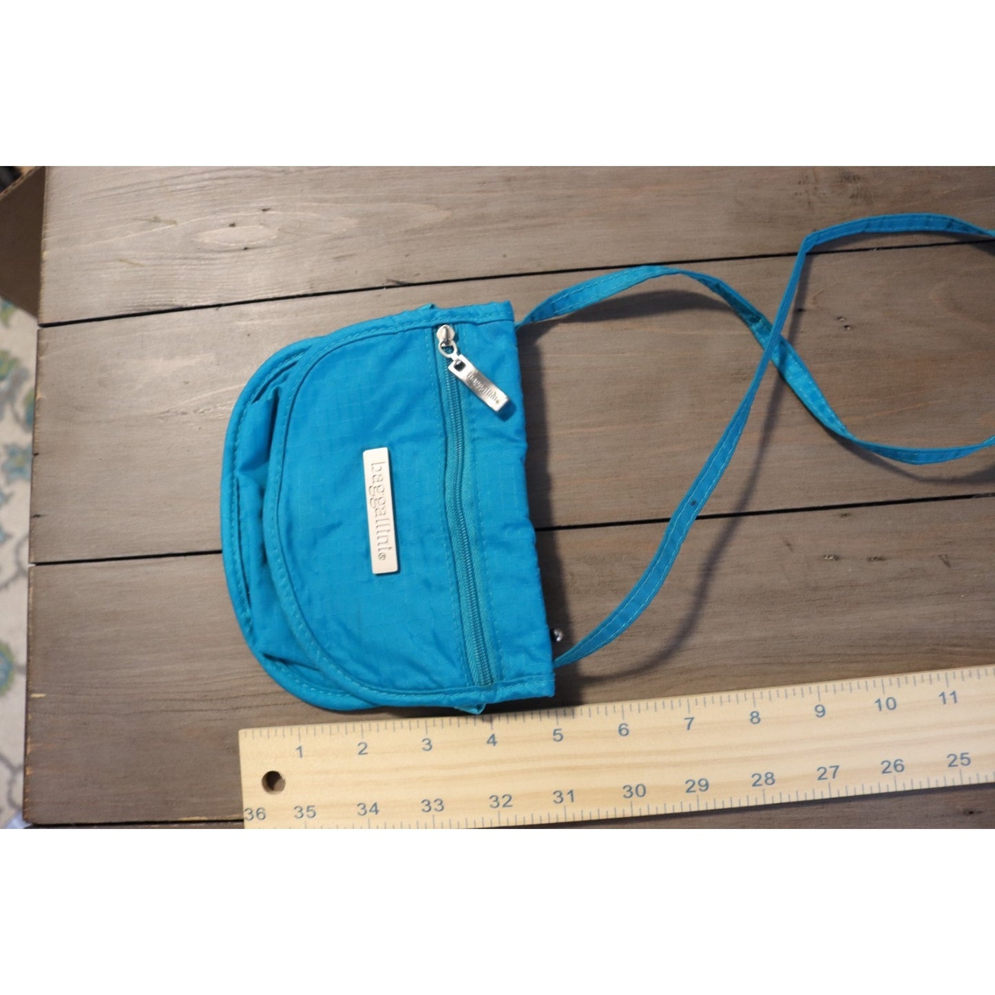 Baggallini Small Crossbody Bag Teal ID Pocket Pen Holder