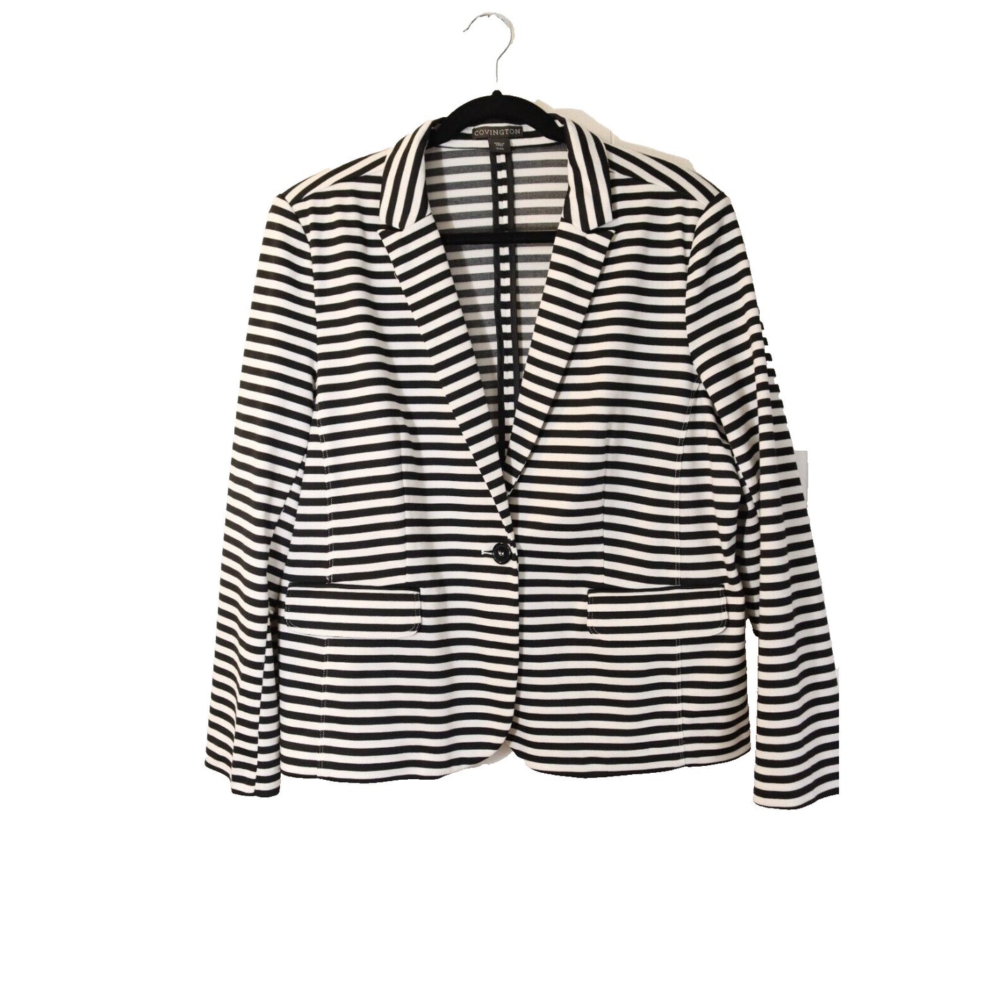 Covington Stripe Blazer Size XL Long Sleeve Black and White