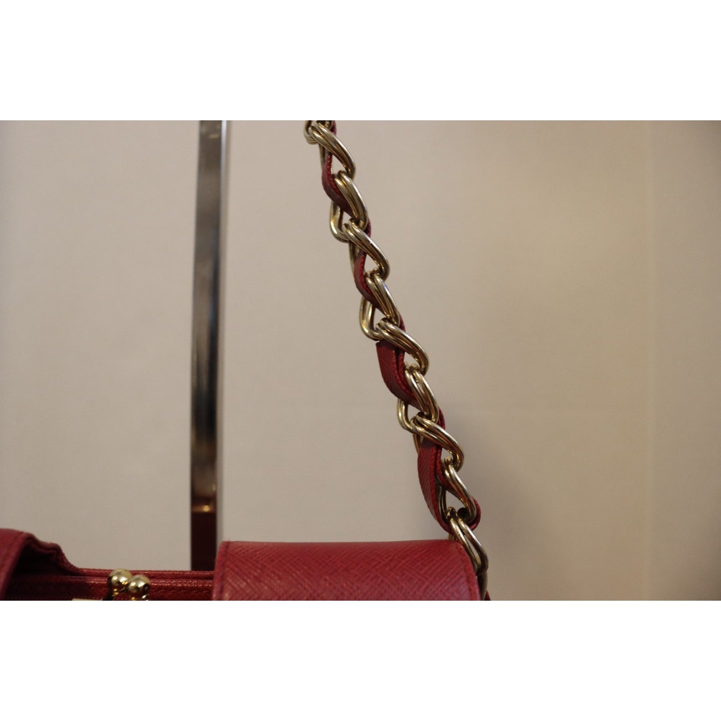 Issac Mizrahi By Target Wallet Small Red Faux Leather Gold