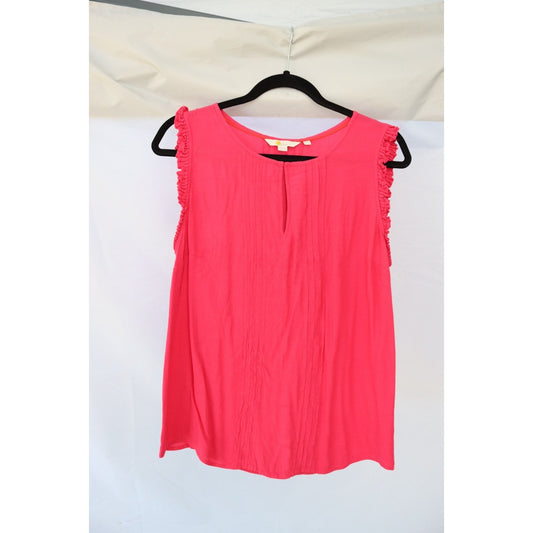 Boden Pink Short Sleeve Tank Top Size 12 Viscose
