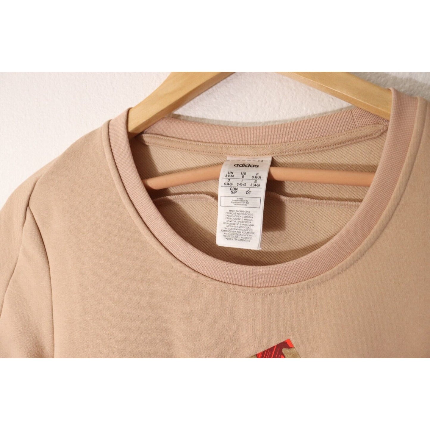 Adidas Light Brown Sweater Dress Short Sleeve Small