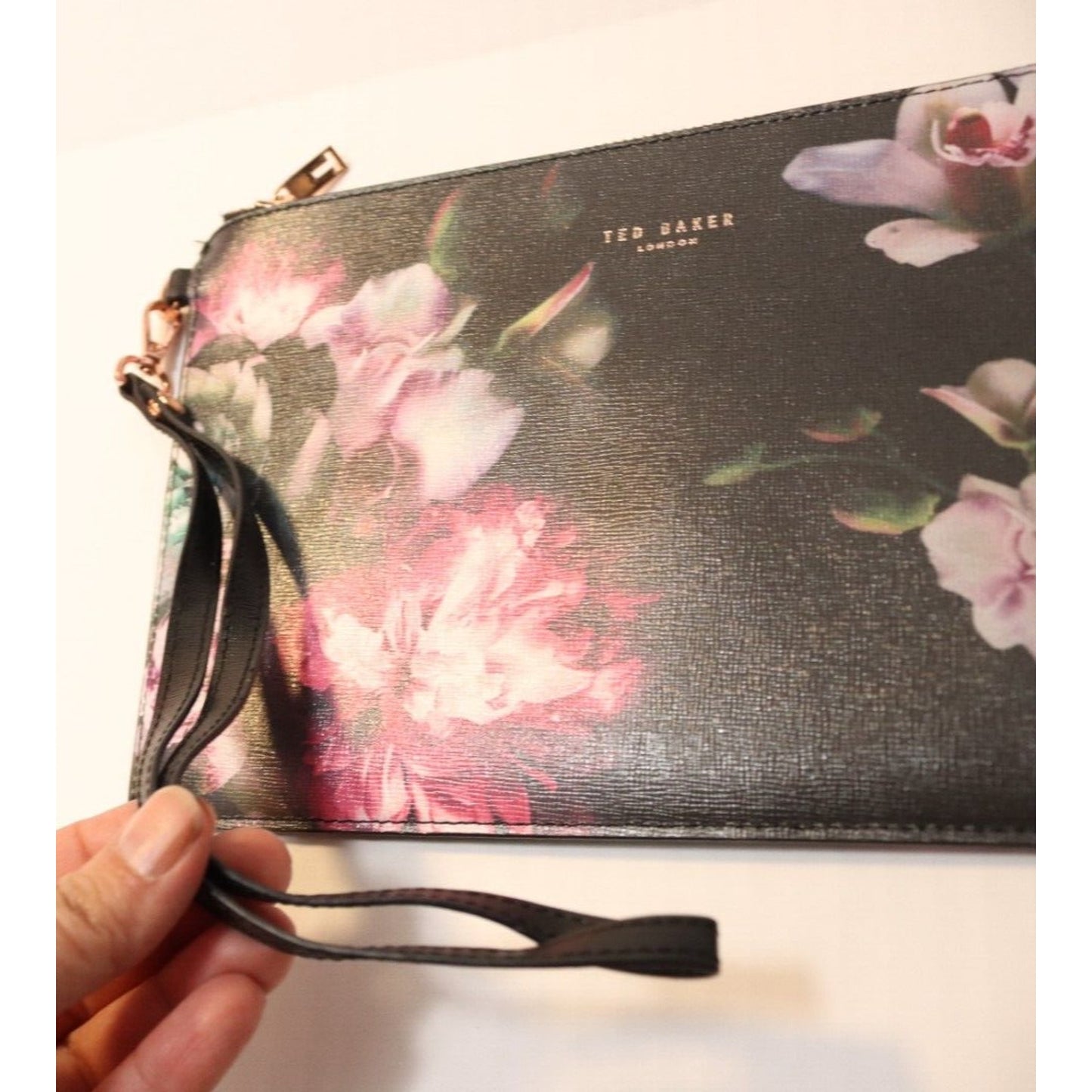 Ted Baker Large Wristlet Black with Floral