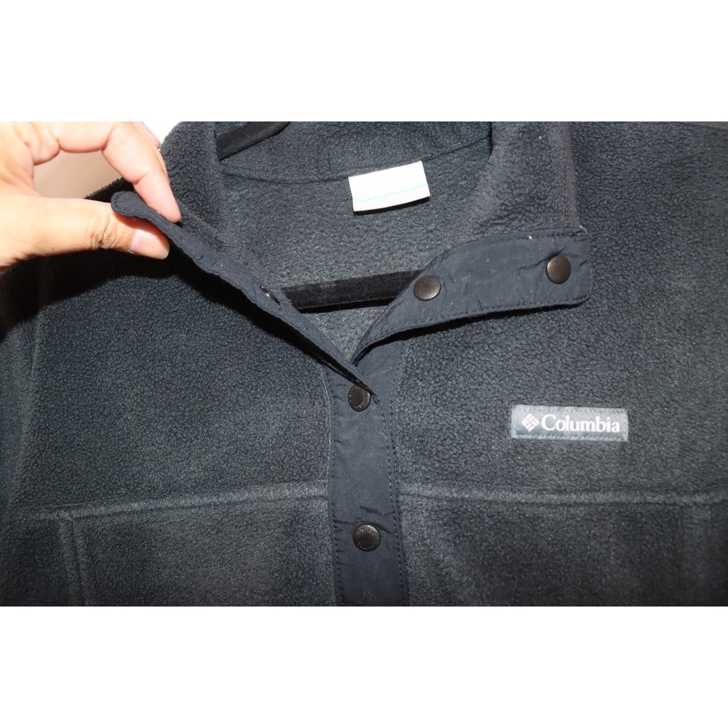 Columbia Small Button Fleece Long Sleeve Pullover Black