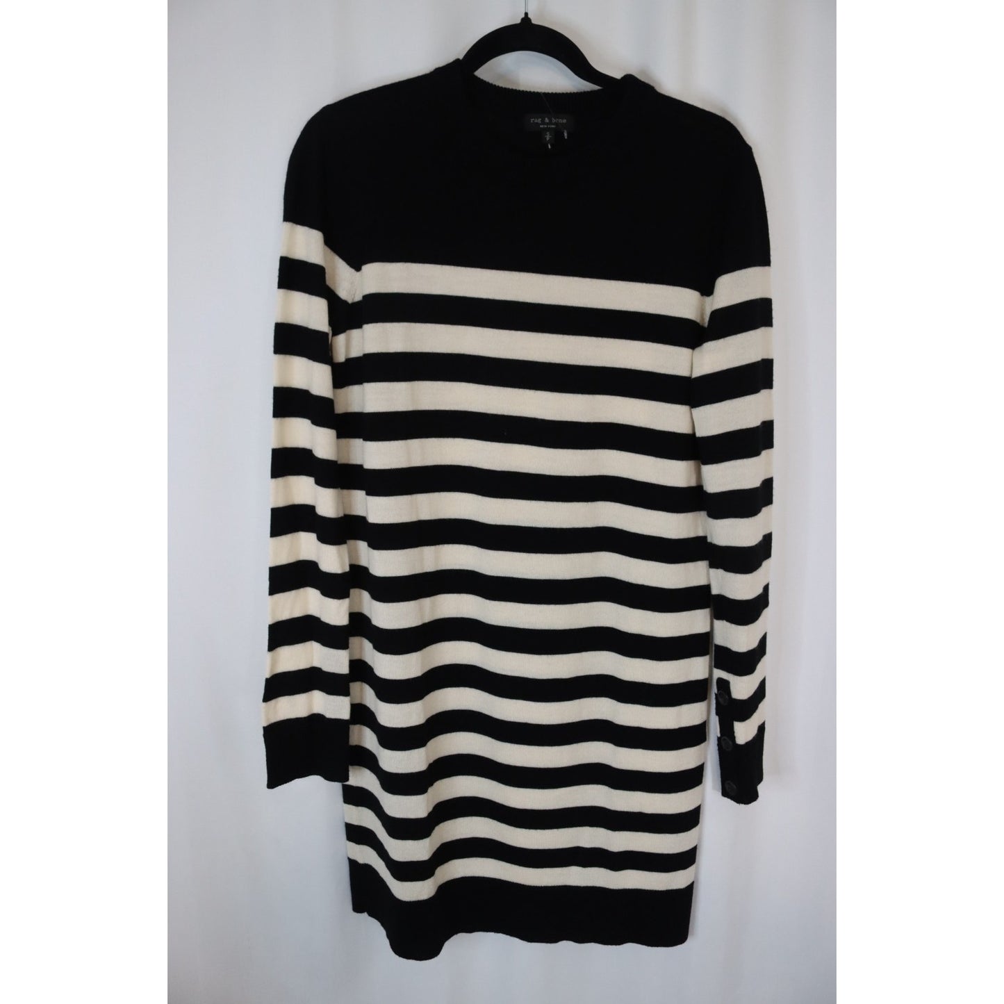 Rag and Bone Small Black White Stripe Dress Long Sleeve