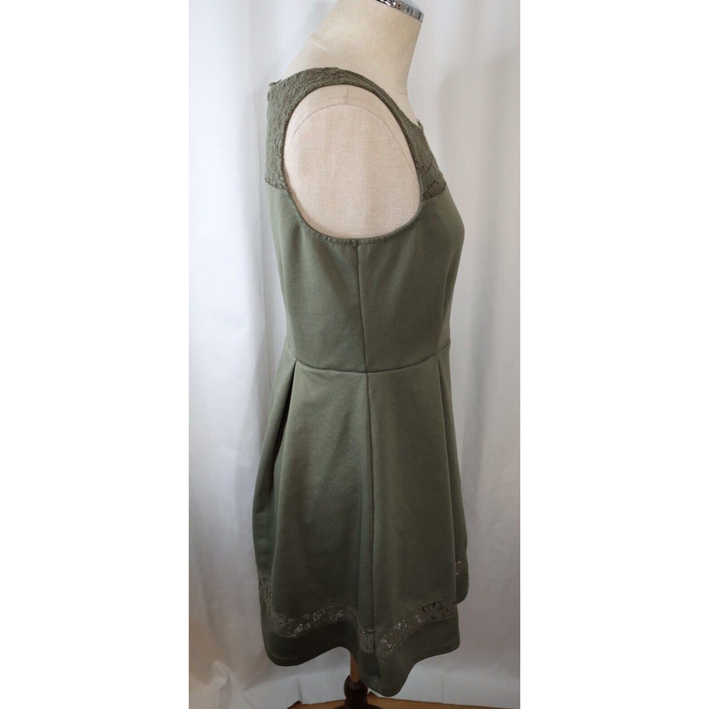 Altar'd State Green Fit and Flare Dress Size Medium Zip Sleeveless