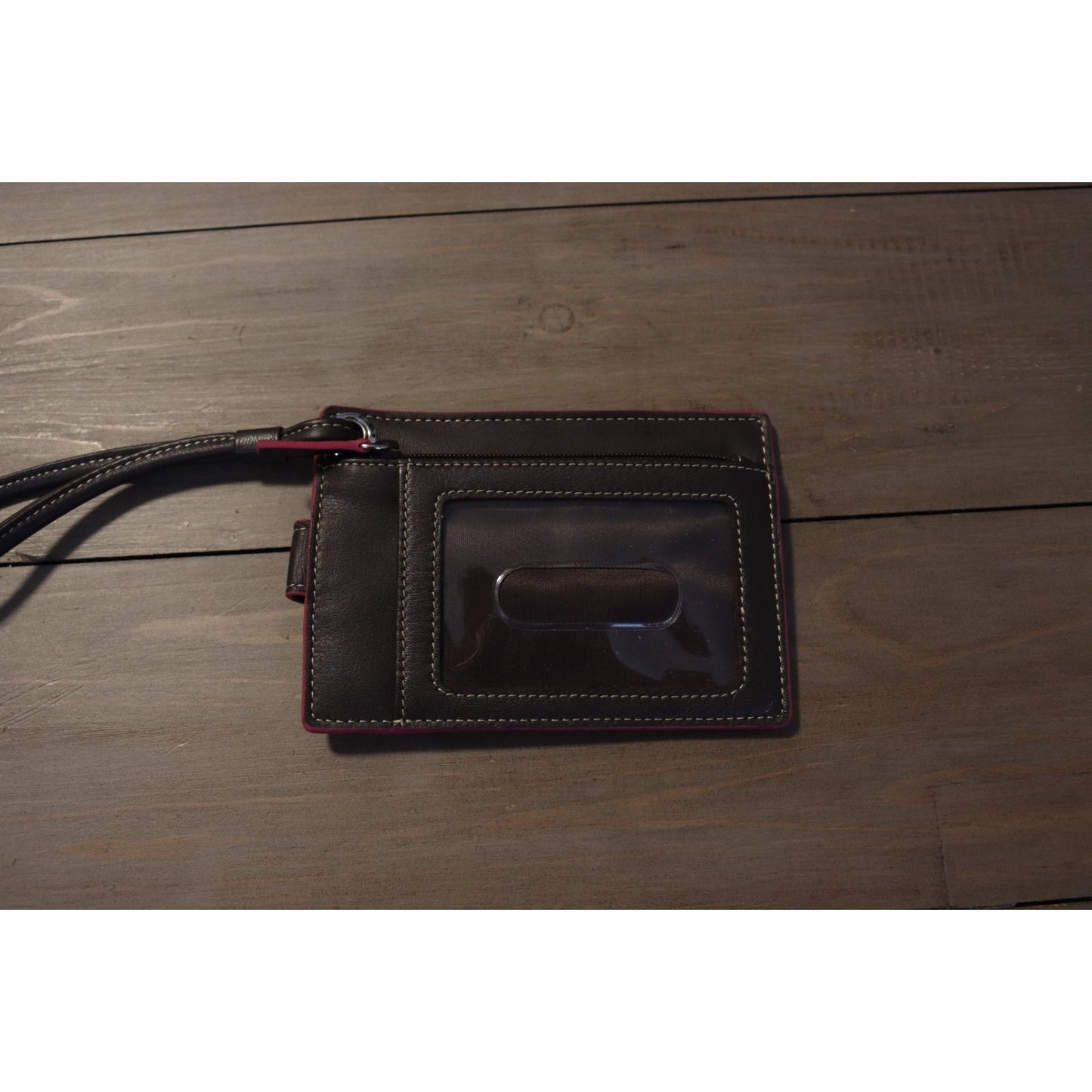 Lodis Wristlet Wallet Padded Brown Faux Leather ID Holder