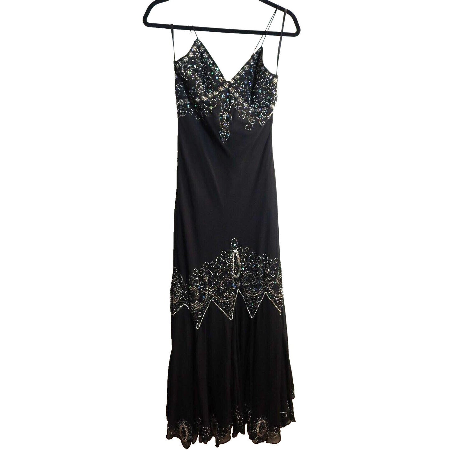 Season Design Beaded Black Vintage Dress