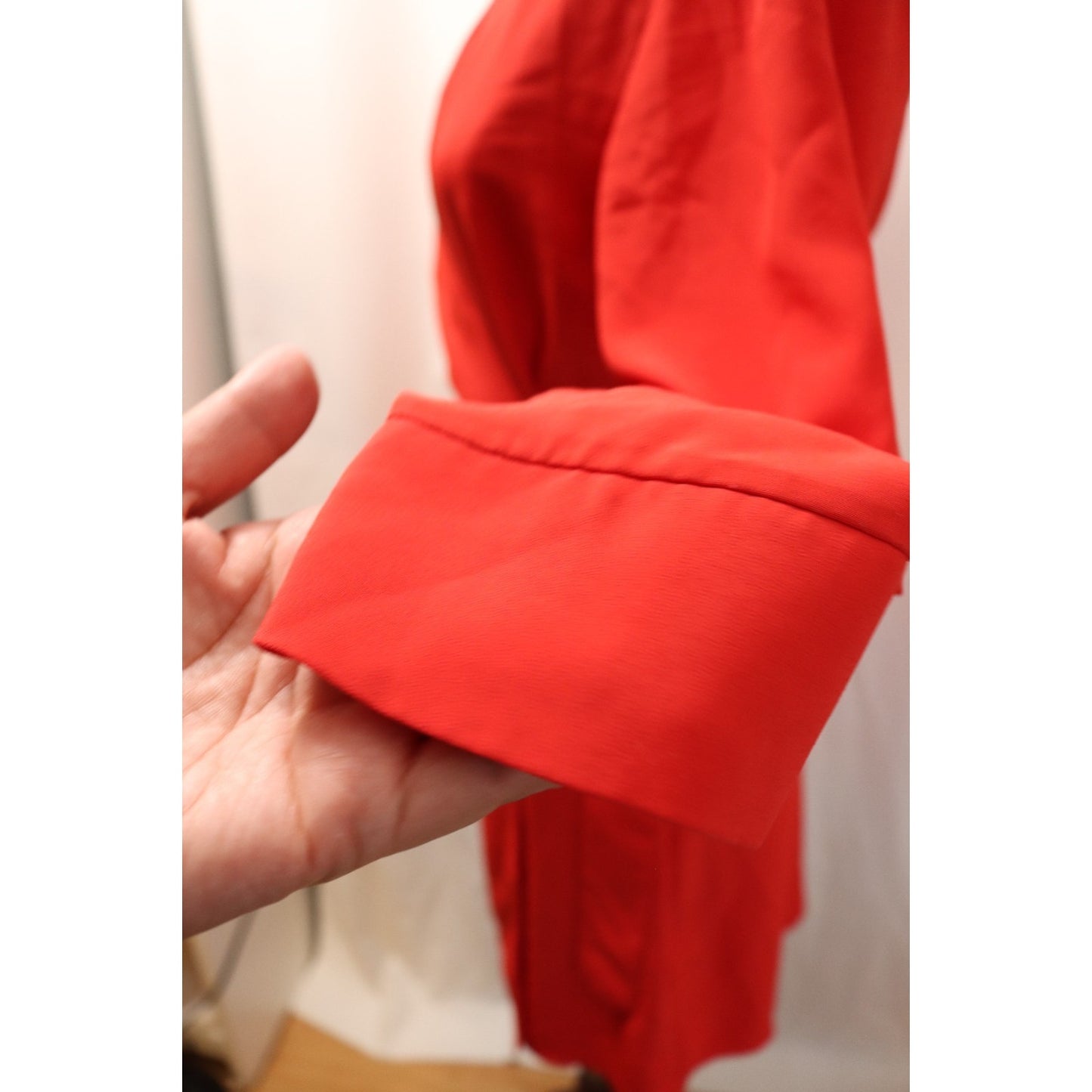 Topshop Red Wrapped Dress Size 6 Long Sleeve Polyester