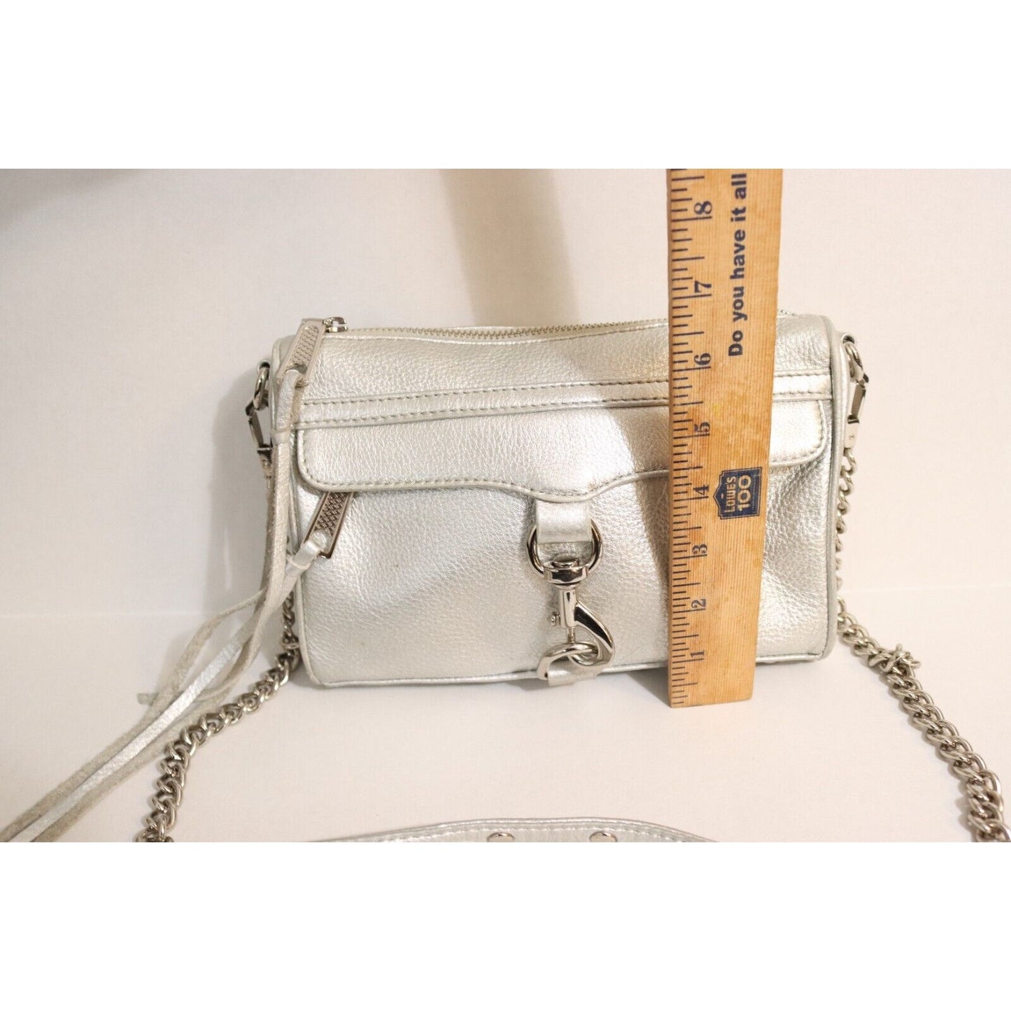 Rebecca Minkoff Silver Leather Chain and Leather Crossbody Strap