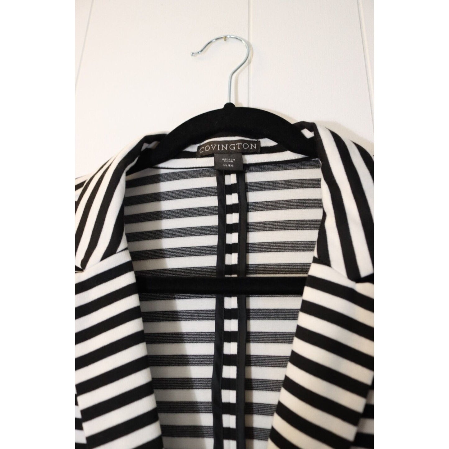 Covington Stripe Blazer Size XL Long Sleeve Black and White