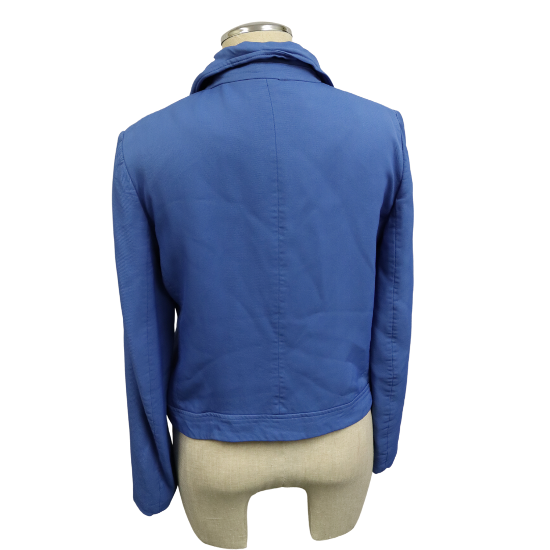 Massimo Dutti Blue Zip Up Jacket Long Sleeve Asymmetrical (K)
