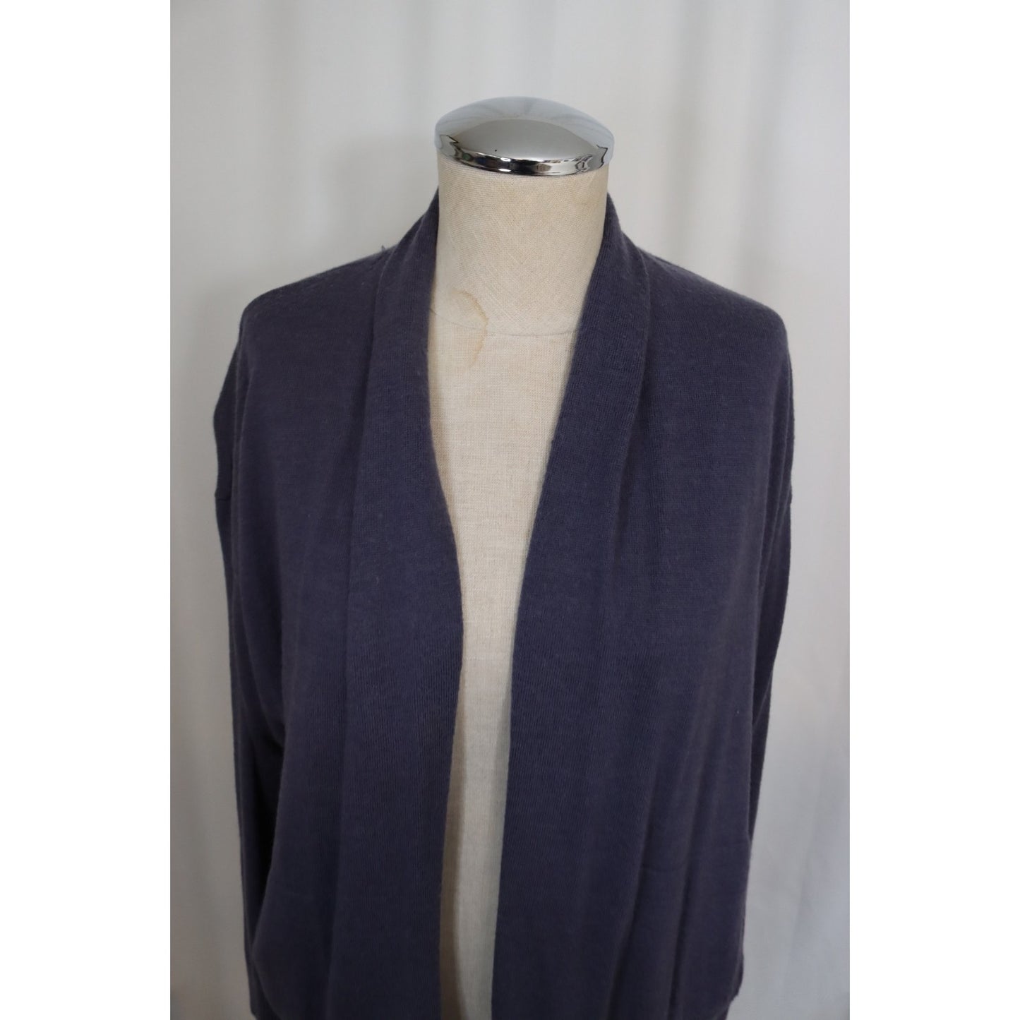 Eileen Fisher Purple Open Cardigan Size Small Merino Wool Long Sleeve
