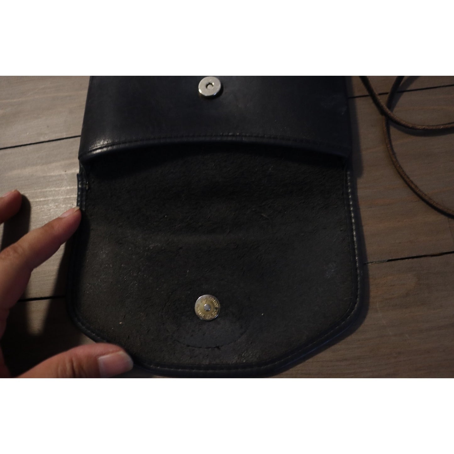Vintage Michael Green Leather Crossbody Bag Raw Leather Inside