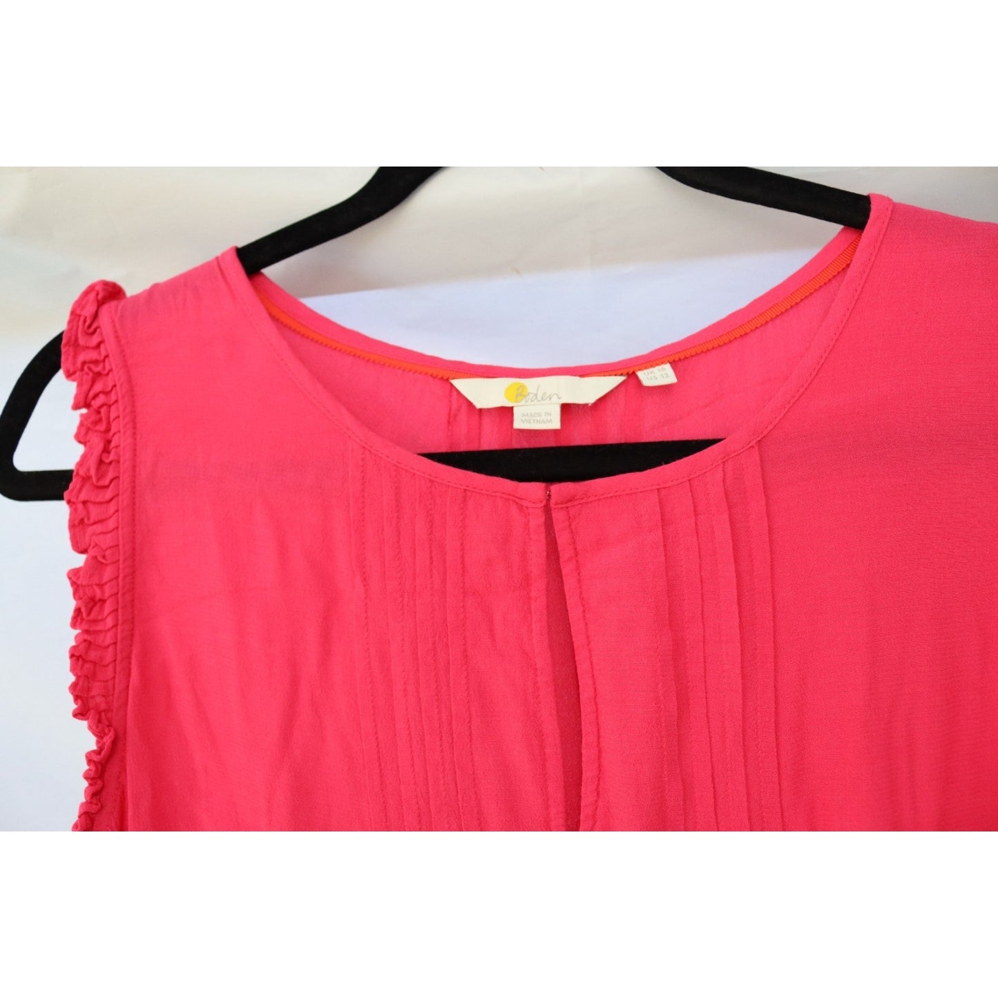 Boden Pink Short Sleeve Tank Top Size 12 Viscose