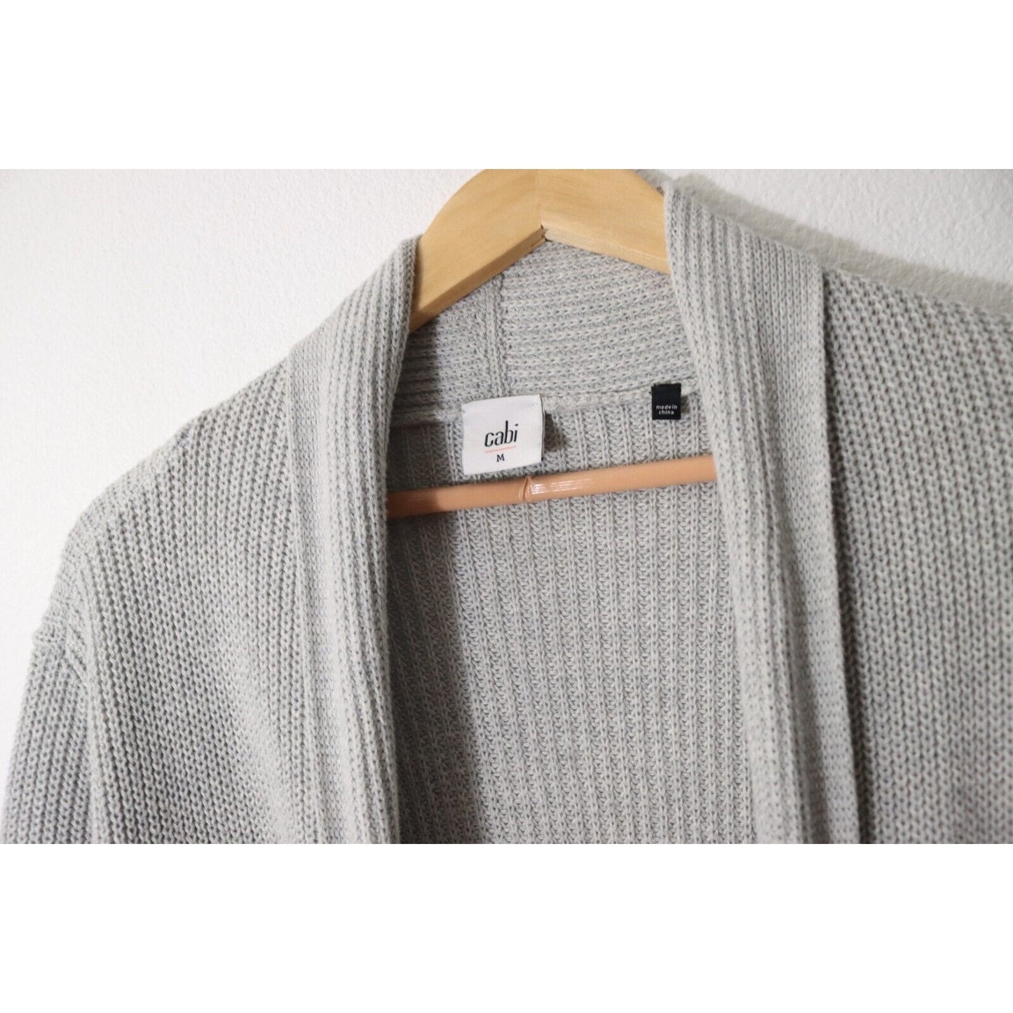 Cabi Grey Duster Sweater Size Medium Open with Tie