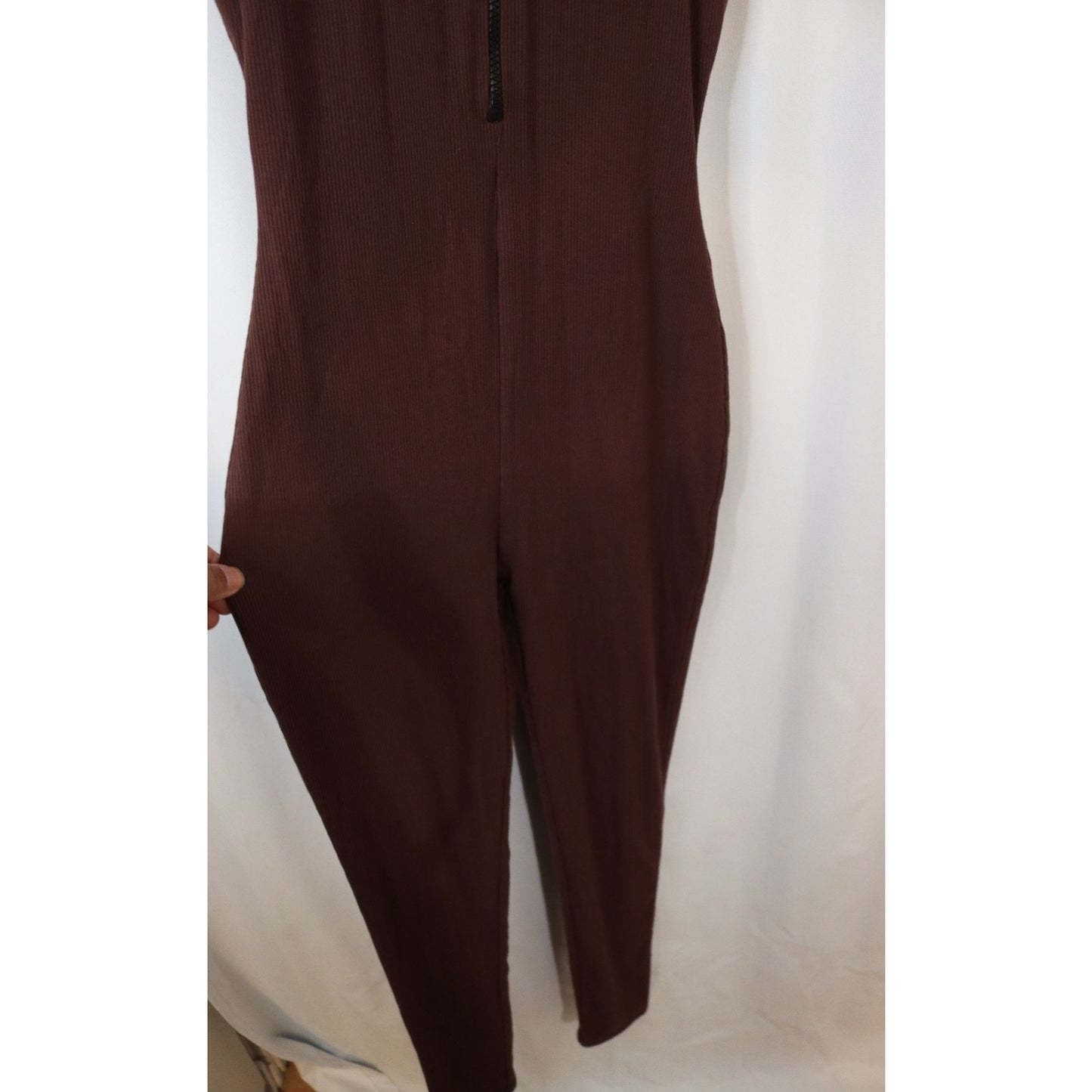 Naked Wardrobe Brown Jumpsuit Zip Sleeveless One Piece Size 1/XS