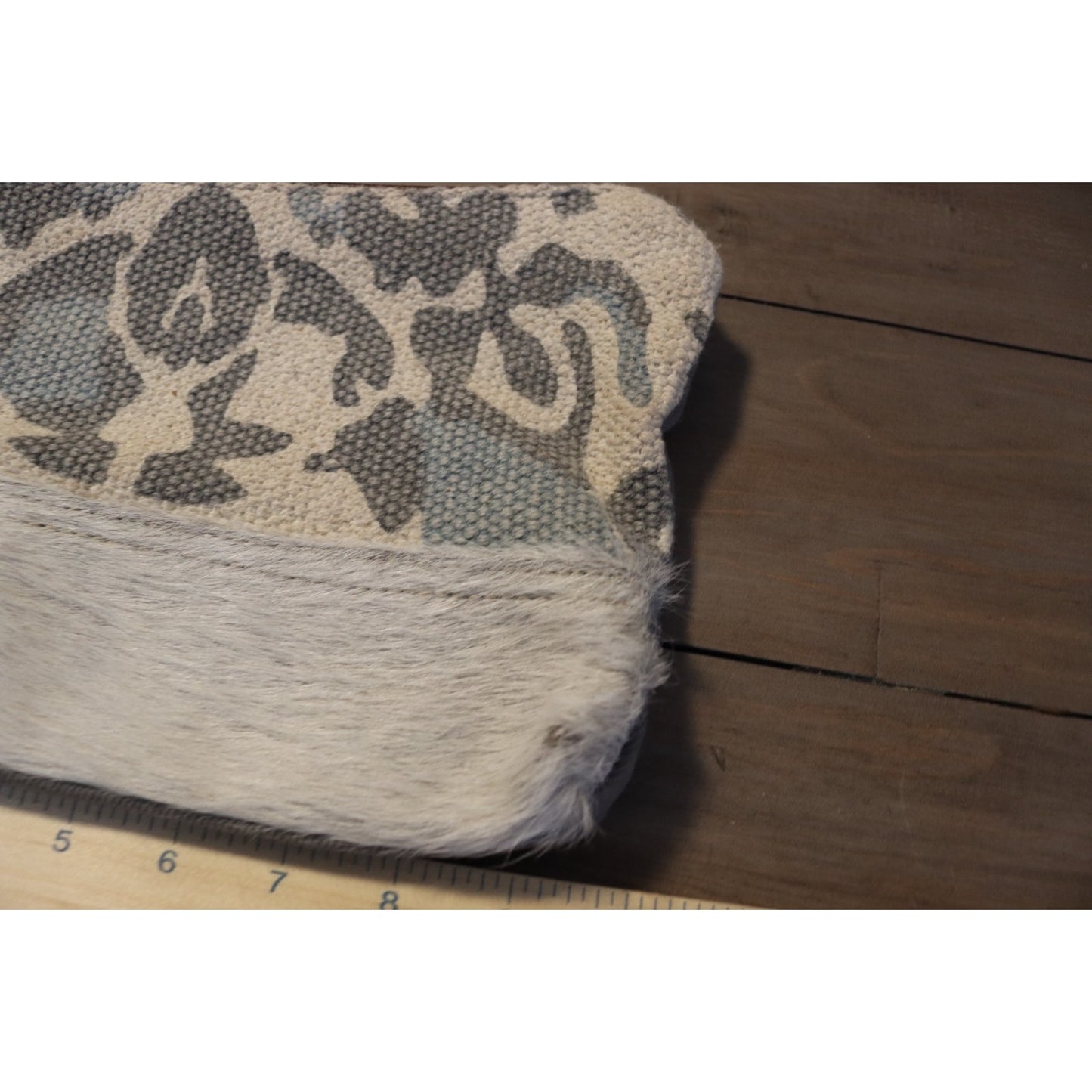 Myra Fur Wristlet Bag Grey Animal Print