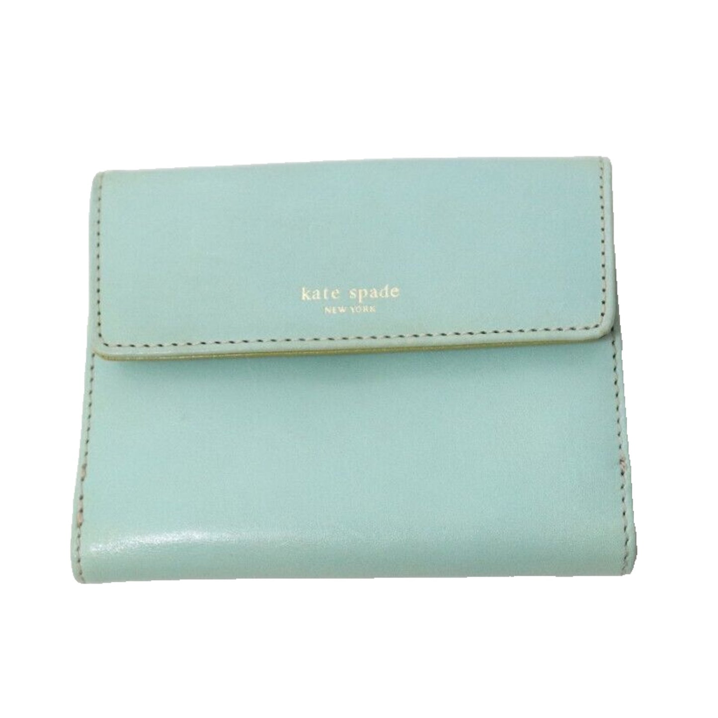 Kate Spade Teal Wallet Pool/Moss Foldable Credit Card Green Inside