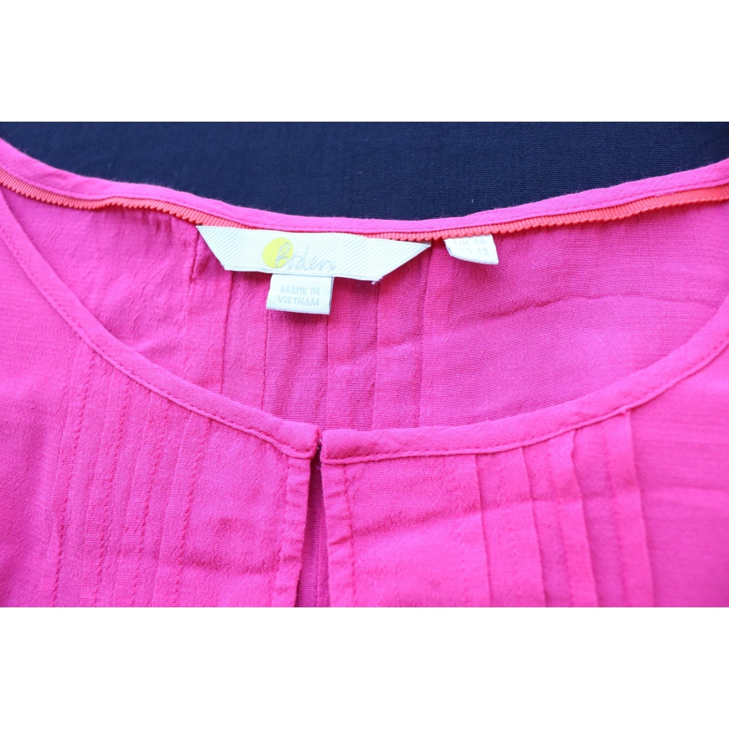 Boden Pink Short Sleeve Tank Top Size 12 Viscose