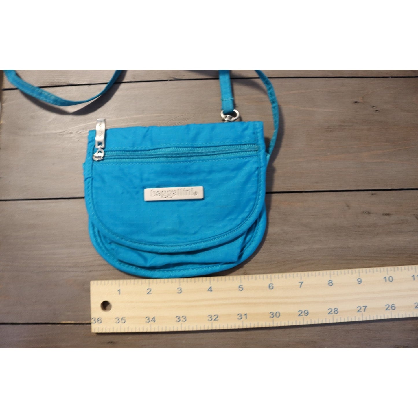 Baggallini Small Crossbody Bag Teal ID Pocket Pen Holder