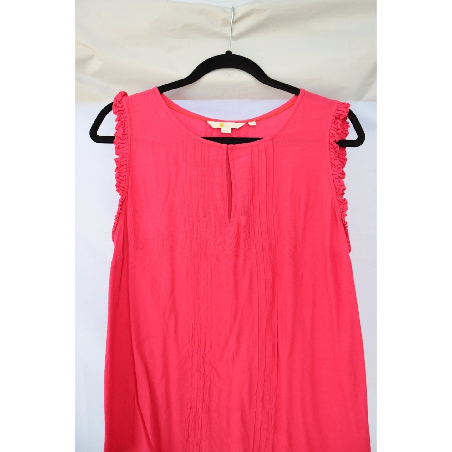 Boden Pink Short Sleeve Tank Top Size 12 Viscose