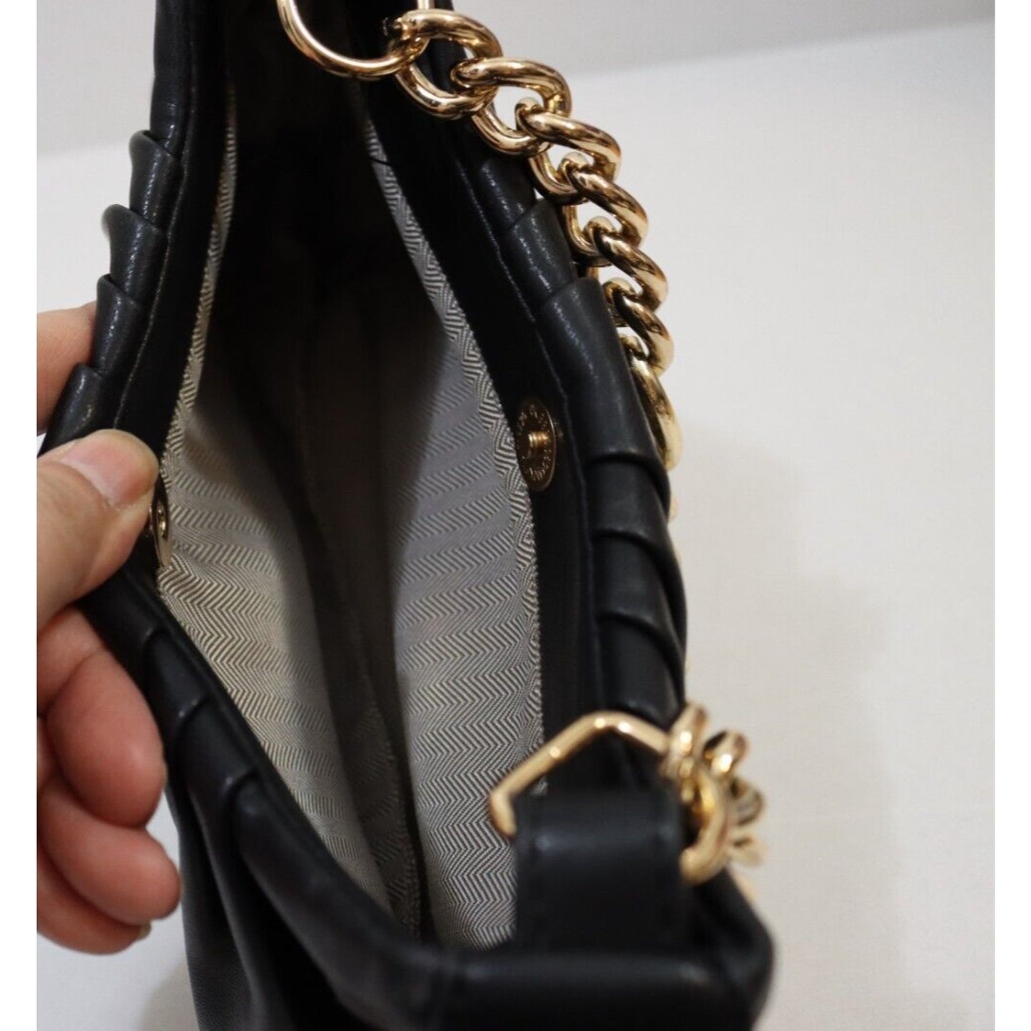 Shein Y2K Inspired Bag Gold Chain Black