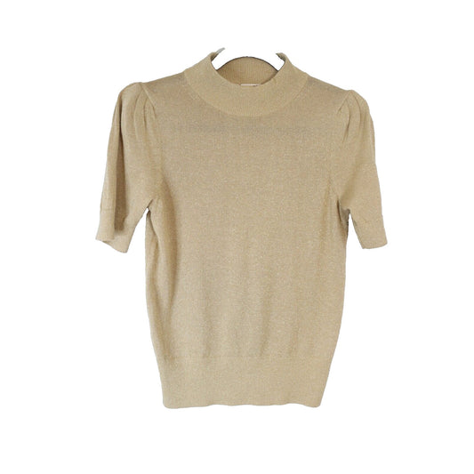 Michael Kors Golden Metallic Short Sleeve Top Size XS