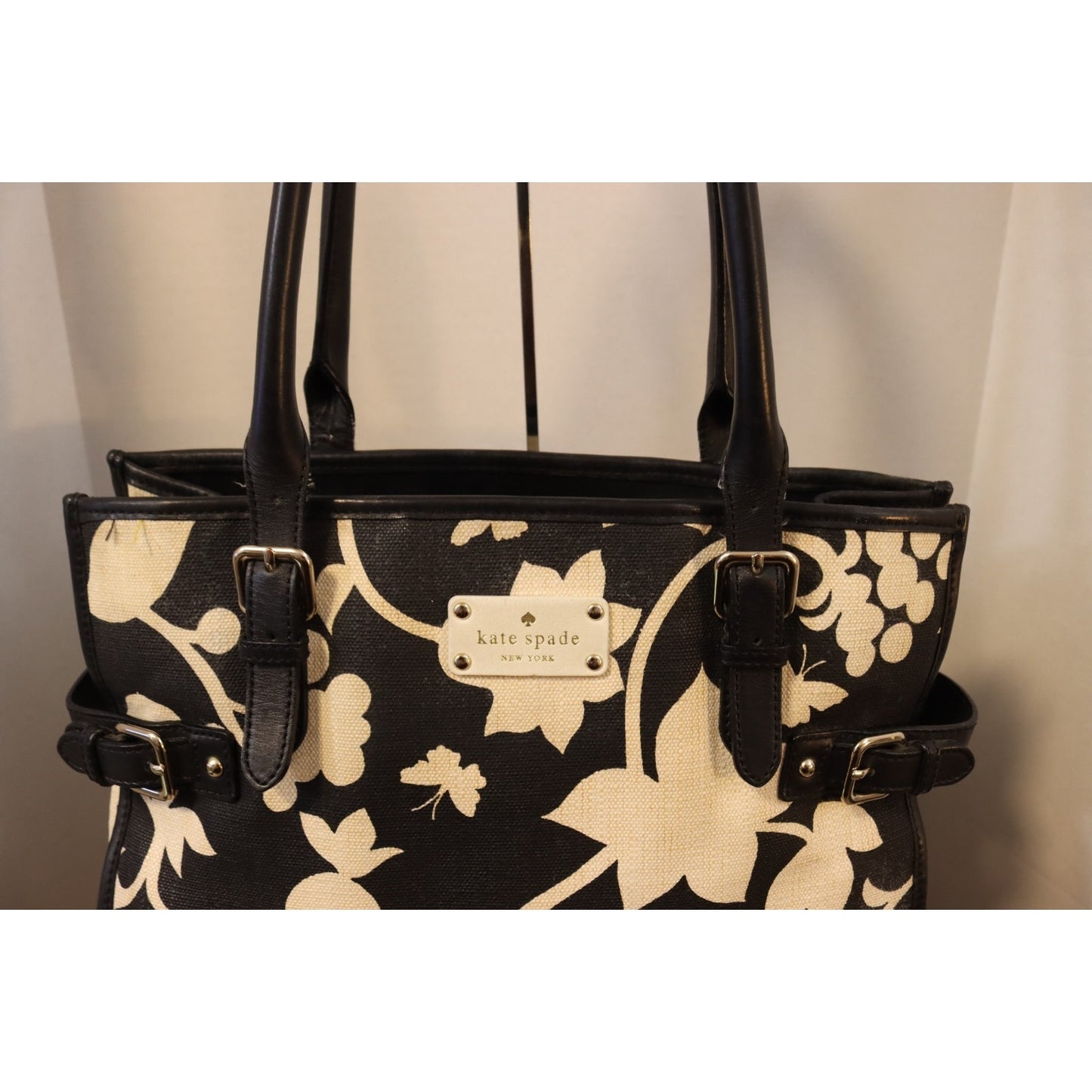 Kate Spade Large Black and White Tote Bag Canvas