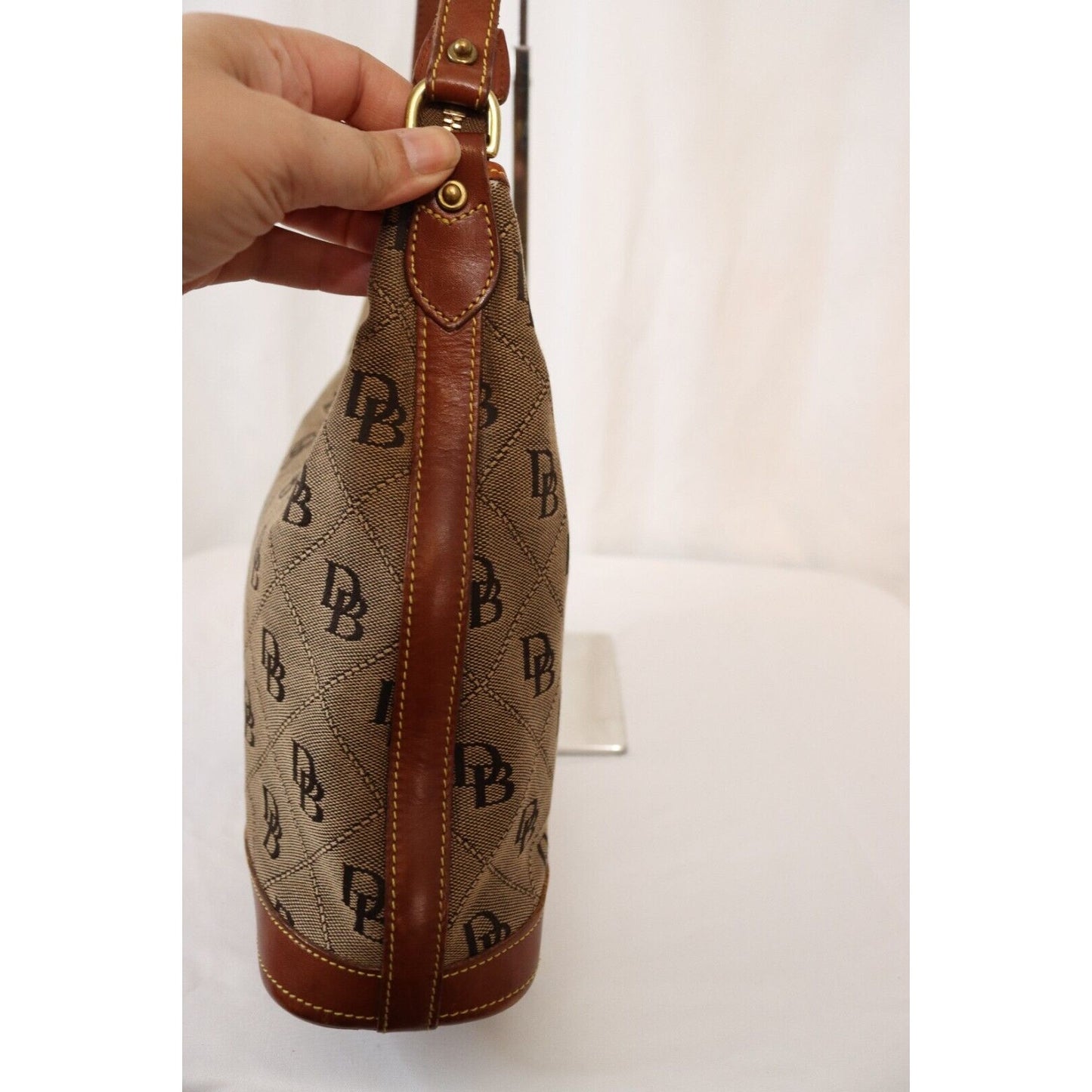 Vintage Dooney and Bourke Brown Monogram Shoulder Bag