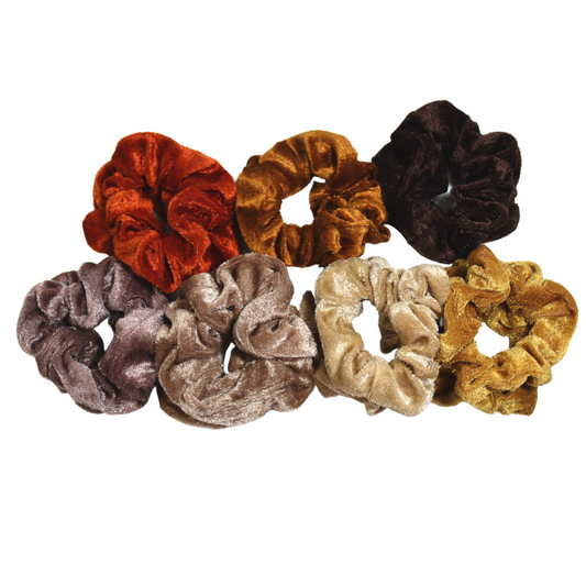 Brown Tone Velvet Poofs Collection