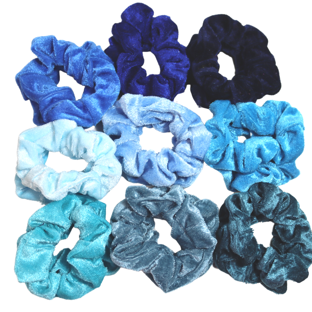 Blue Tone Velvet Poof Poofs Collection