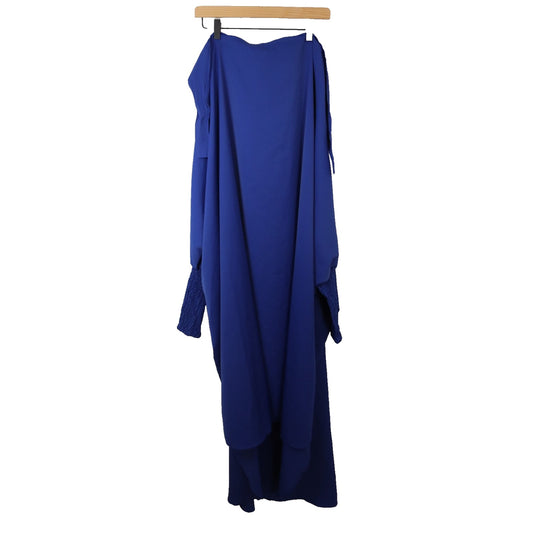 Abaya Jilbab Overhead Hijab outfit Long Blue High Low One Piece Batwing