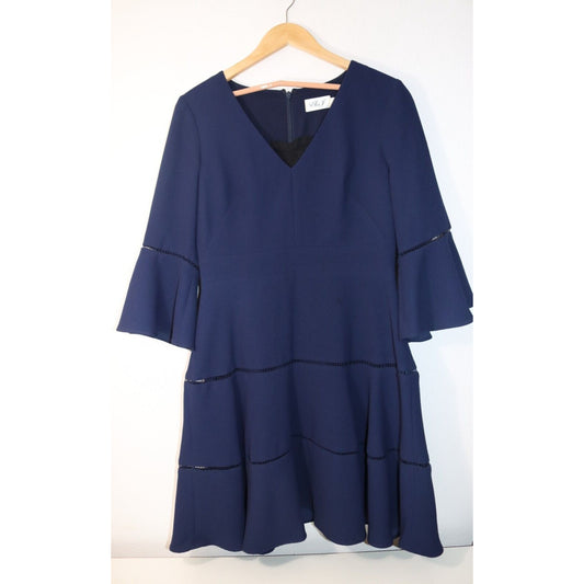 Eliza J Dress Navy Size 8 Polyester Lined