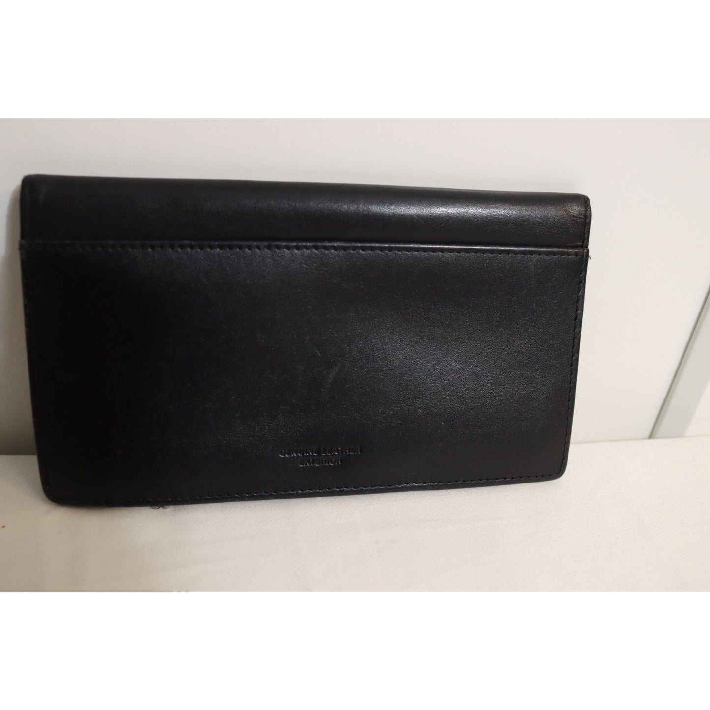Buxton Black Solid Leather Wallet Credit Card Check