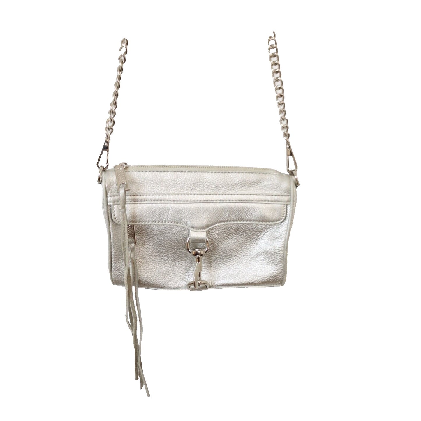 Rebecca Minkoff Silver Leather Chain and Leather Crossbody Strap