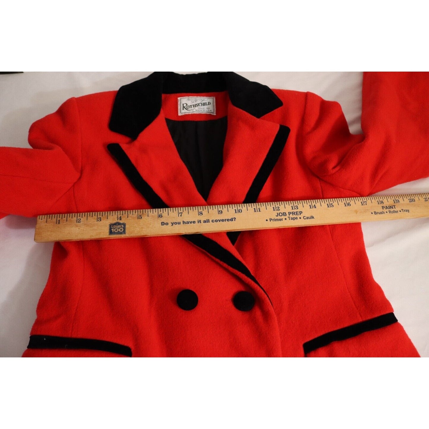 Vintage Rothschild Red Peacoat Jacket Size 10 Wool/Nylon (17)