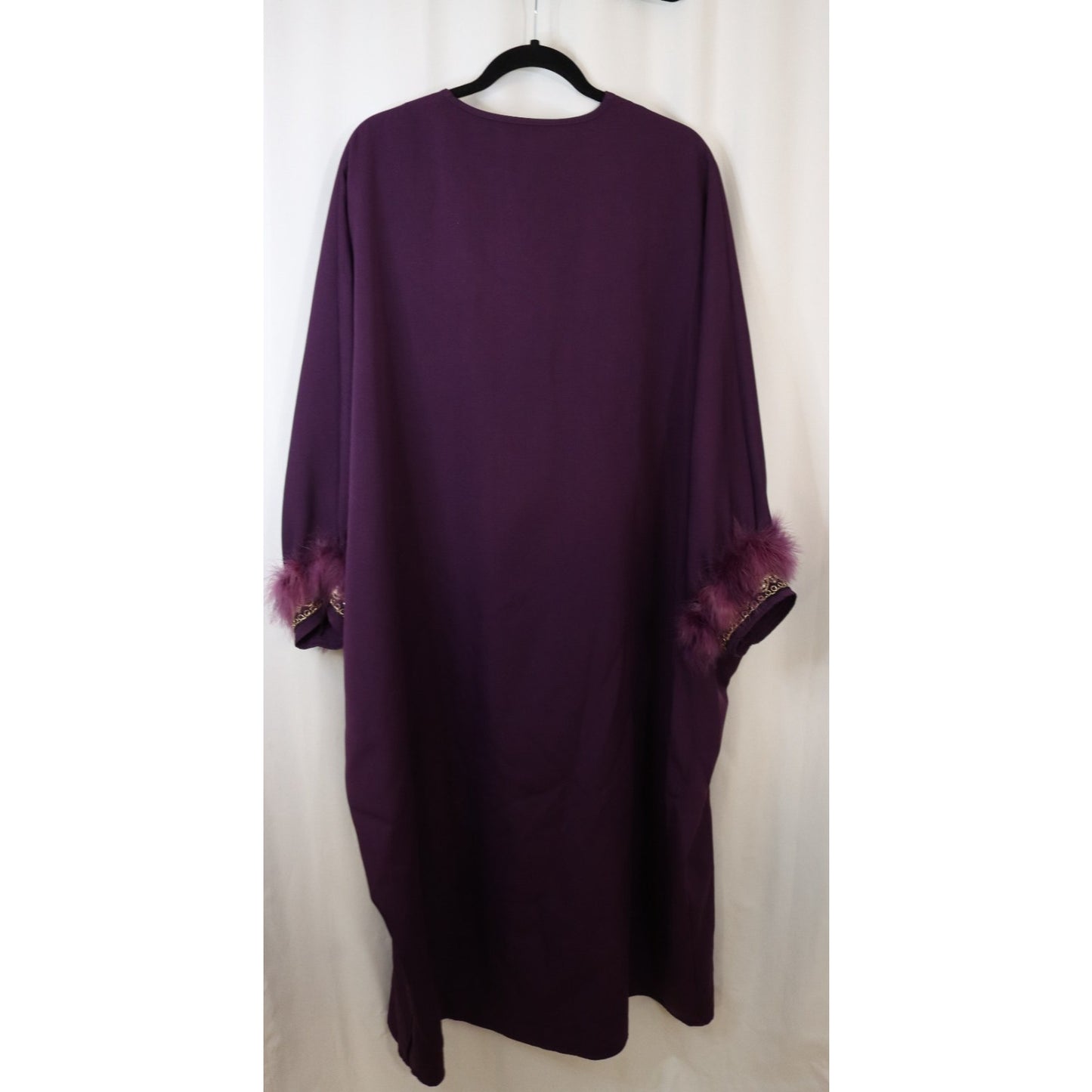 Kaftan Abaya Jilbab Purple Batwing Thick Short Sleeve