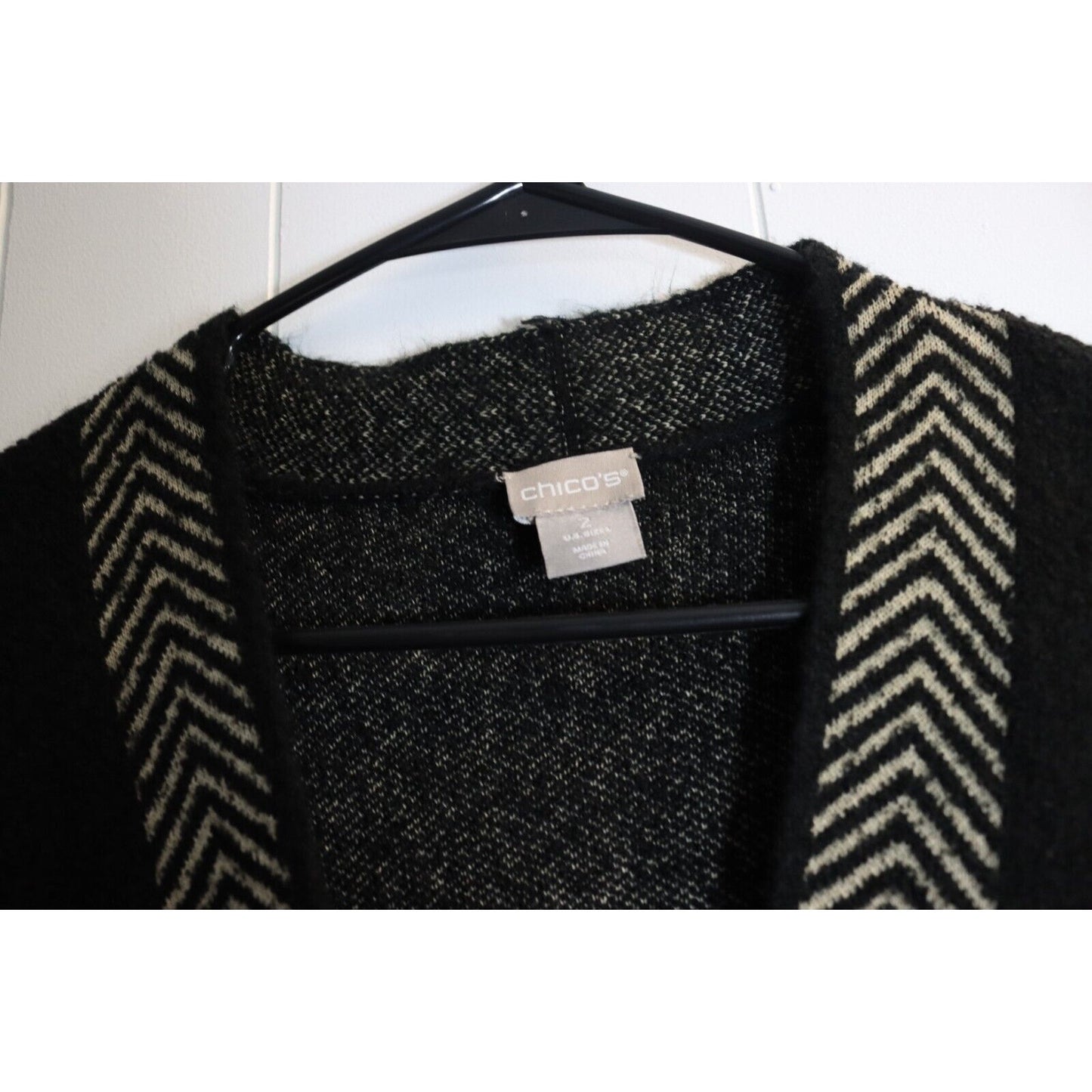 Chico Cardigan Size 2/L Black Grey