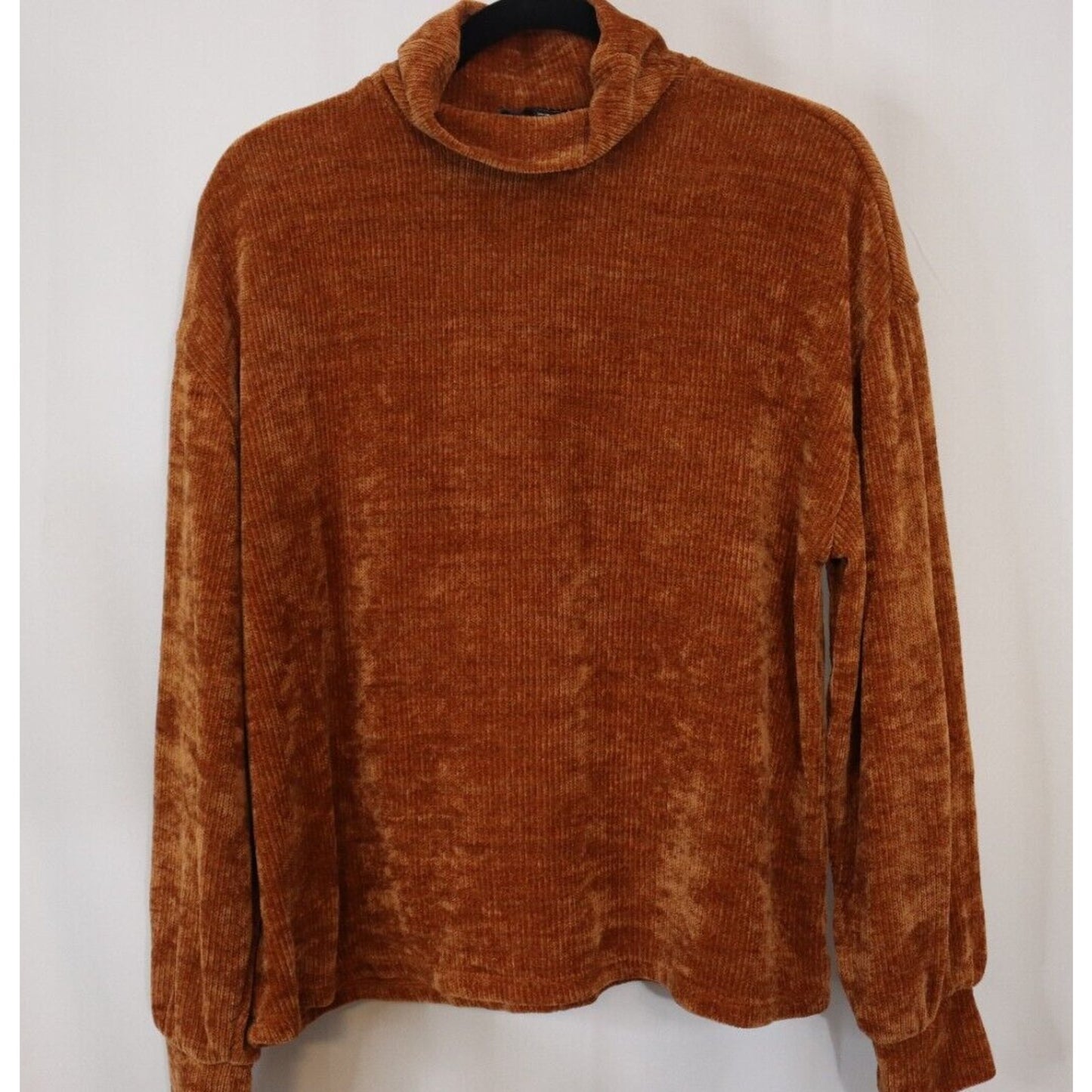 Eloquii Burnt Orange Turtleneck Sweater Soft Corduroy Sleeve Casual 14/16