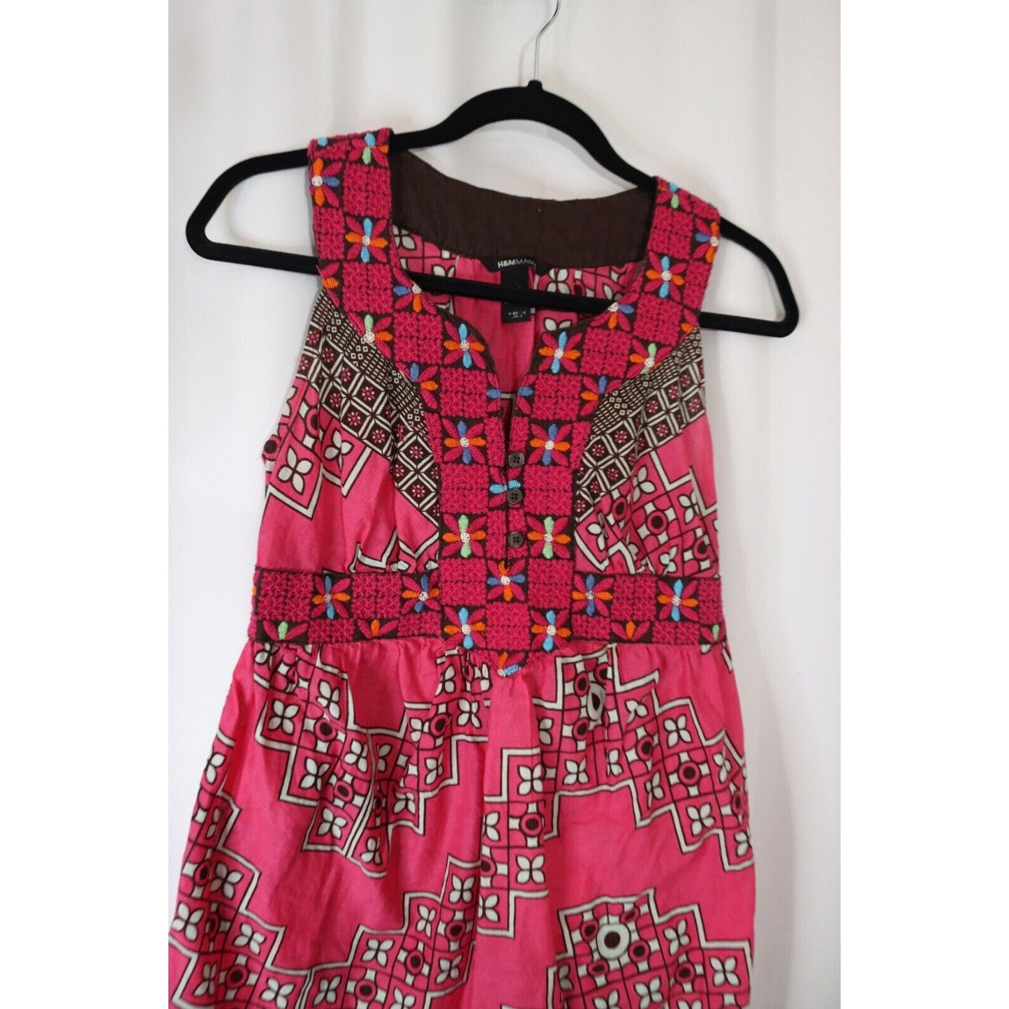 H&M Mama Maternity Pink Small Cotton Embroidery Sleeveless