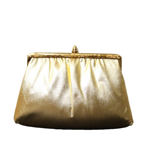 Vintage Gold Evening Bag Small Chain Rose Gold Inside